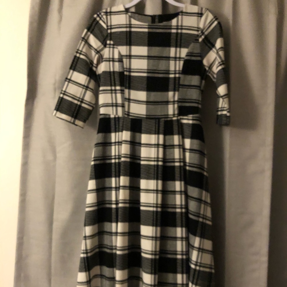 Black and white plaid nuggles dress